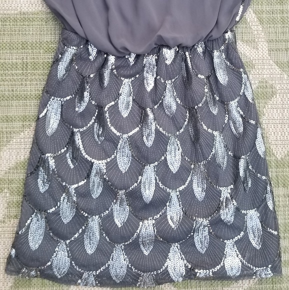 SLNY Charcoal Evening Dress - Picture 5 of 7